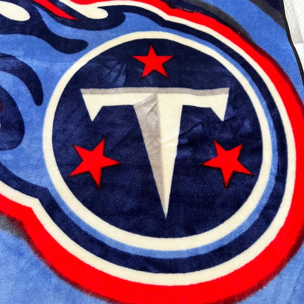 Vtg. Biederlack Tennessee Titans Blanket Spain Made Y2K Fleece Throw 60x42 Blue